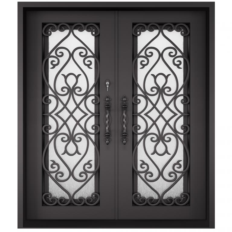 Florence 72 X 81 Dark Copper Double Entry Wrought Iron Door Left Hand