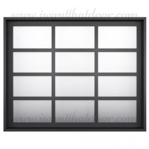 A close-up of a beautiful 10x8 Aluminum Garage Door.