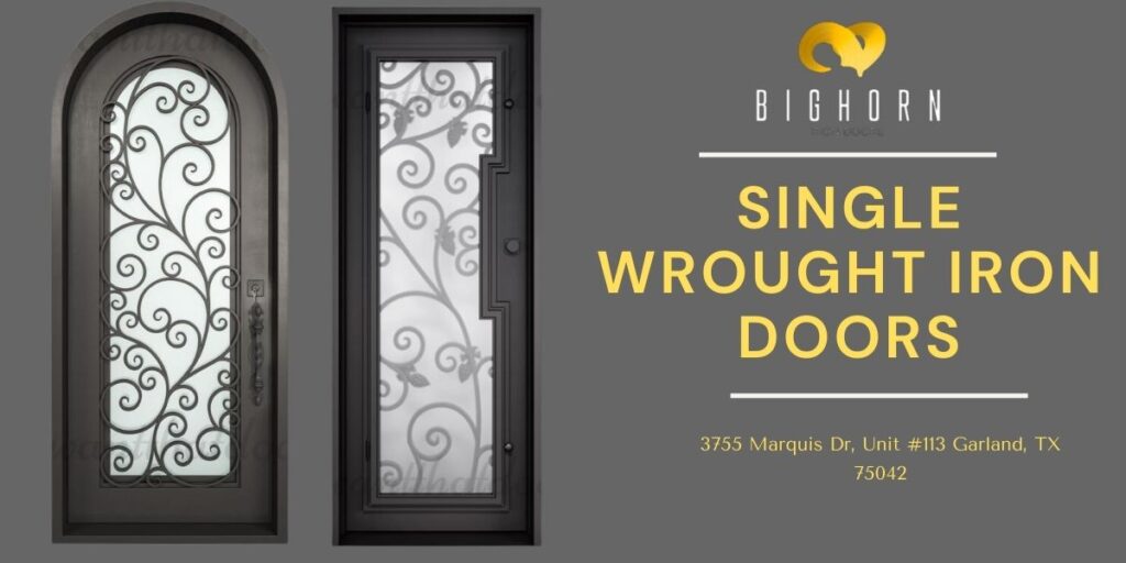 single wrought iron doors by bighorn iron doors