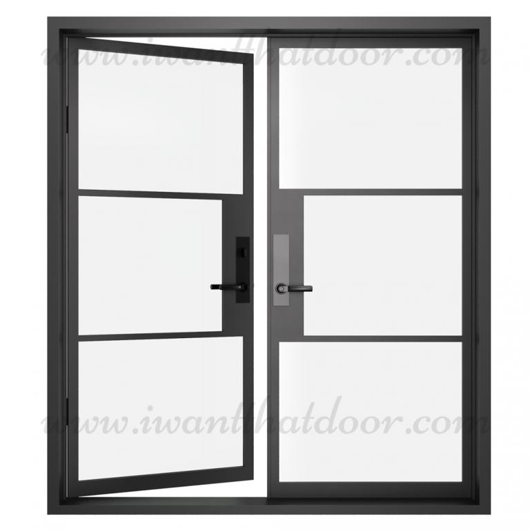 6 Light RH Outswing Double French Steel Door Bighorn Iron Doors